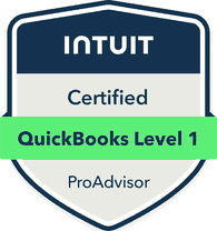 QuickBooks Level 1 Certified ProAdvisor badge